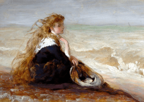art - Hicks girl seated by shore